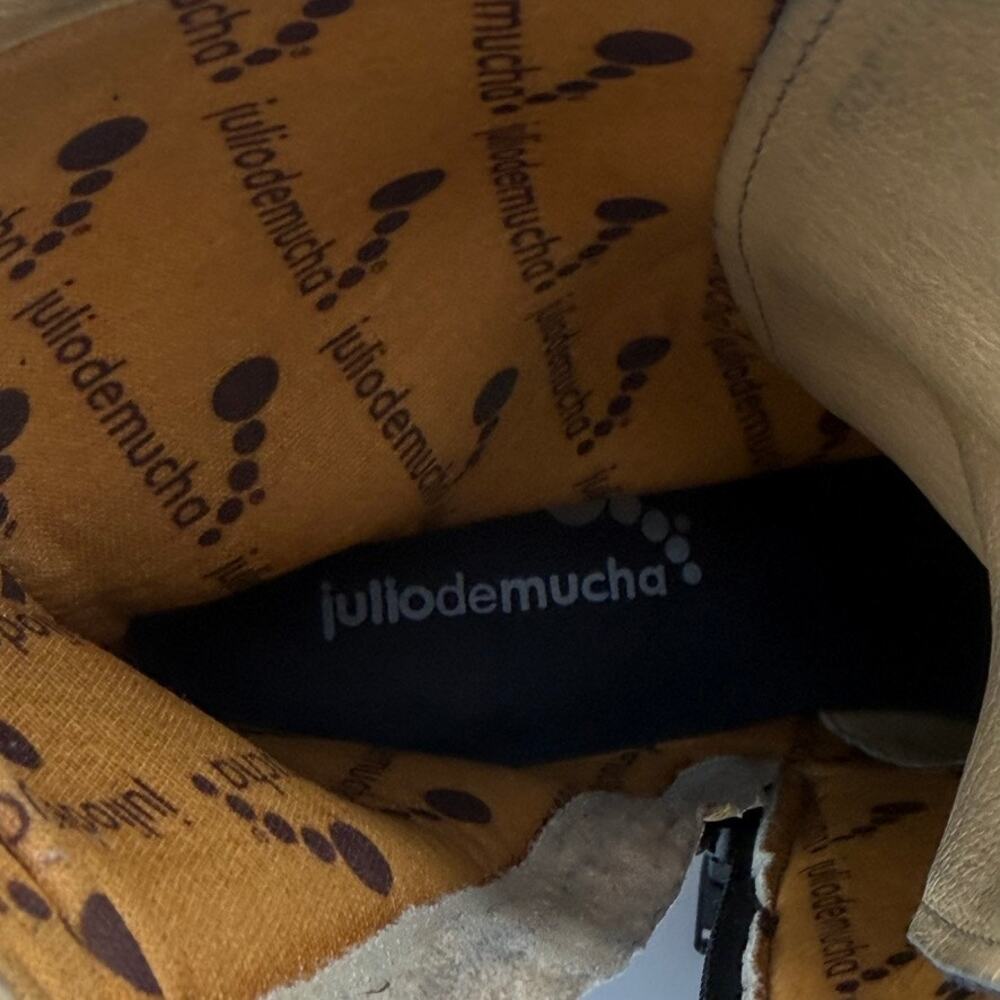 Julio de Mucha Navy Nubuck Lace-Up Wedge Boots Side Zip EU36 US5.5–6 - Picture 9 of 15